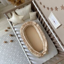 Babynestchen Kokon mit Matratze, beige, Baumwolle