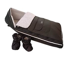 Ganzjahres-Fußsack/Schlafsack (für Babyschale und Kinderwagen) SCANDI-V in Schwarz/Grau