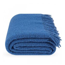 Schafwolldecke Blau 140x200 cm Bouclé-Decke