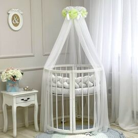 Weißer Betthimmel fürs Babybett 4m Salat
