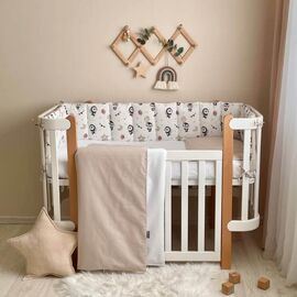 Komplett-Set Gitterbett Bettwäsche 60x120 'Pinguin', 6-teilig, 100% Baumwolle