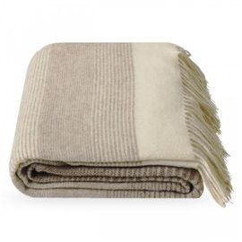 Gestreifte Merino Wolldecke 150x200 cm – Weiche Naturdecke, Warm & Atmungsaktiv