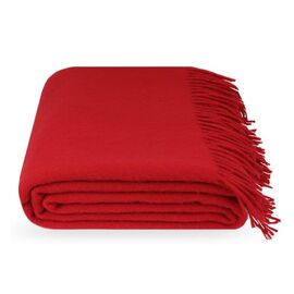 Rote Wolldecke – gemütliche Kuscheldecke aus 100% weicher Schurwolle