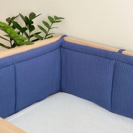 Dunkelblaue Bettumrandung für Kinderbett 120x60, 240 cm