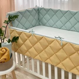 Babybettumrandung grün/senfgelb, 360 cm