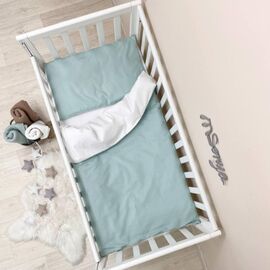 3-tlg Baby Bettwäsche mintgrün/weiß