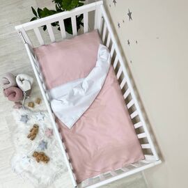 3-tlg Baby Bettwäsche altrosa/weiß