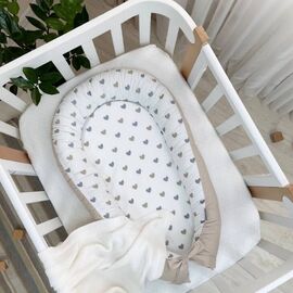 Neugeborenes Babynest mit Matratze, Beige