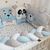 Baby Bettumrandung Set: Einzelne Kissen & Bettschlange, 360/420 cm, in Blau/Weiß, Tierform, Foto 2