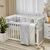 Babybettwäscheset mit Nestchen „Friends“ grau 14-tlg 100% Baumwolle