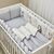 Babybettwäscheset mit Nestchen „Friends“ grau 14-tlg 100% Baumwolle, Foto 2