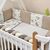 14-tlg Gitterbettset mit Umrandung 'Tiere' 100% Baumwolle, Babybett Komplettset, Foto 5