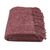 100% Merino-Plaid / Wolldecke "Weinrot-Melange" Kuscheldecke mit Fransen 140x200 cm
