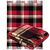 Tartan-Wolldecke aus 100 % reiner Wolle – Karomuster in Rot, Schwarz, Creme & Grün, 140×200 cm mit Fransen, Foto 2
