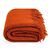Orange Bouclé-Wolldecke 140x200 cm, warme, gemütliche Sofa- oder Gartendecke mit Fransen – einfarbig, groß & hochwertig