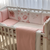 14-tlg Rosa Bettwäsche-Set mit Umrandung für Kinderbett 100% Baumwolle