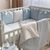 Babybett Komplettset SHINE Baby-Baumwoll-Bettwäsche-Set mit Bettumrandung-Kissen, Blau 17-tlg, Foto 10