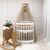 Brauner Betthimmel mit Pompons fürs Babybett 9m, Foto 2