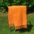 100% Schafwolldecke Orange solide einfarbig warm und gemütlich extra hochwertige Sofa Überwurf Gartendecke mit Fransen, Foto 5