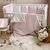 Babybett Komplettset SHINE Baby-Baumwoll-Bettwäsche-Set mit Bettumrandung-Kissen, Rosa 17-tlg