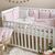 Babybett Komplettset SHINE Baby-Baumwoll-Bettwäsche-Set mit Bettumrandung-Kissen, Rosa 17-tlg, Foto 2