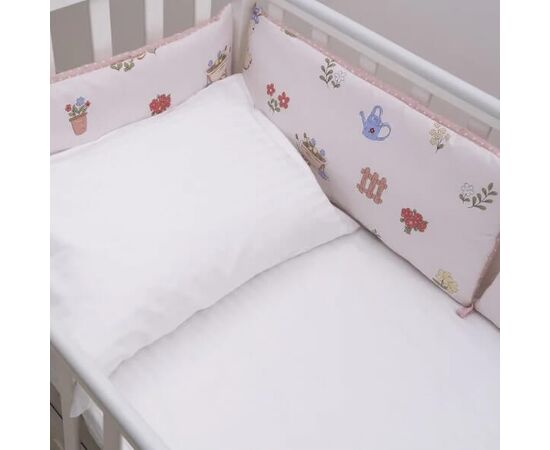 Nestchen Babybett Umrandung 6 teilig rosa, Satin, Foto 2