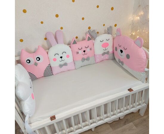 Rosa Bettumrandung/Polster für Babybett-Gitterstäbe für Mädchen 240cm, Foto 2