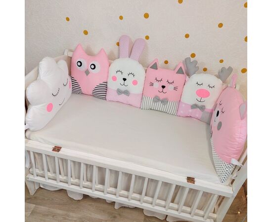 Rosa Bettumrandung/Polster für Babybett-Gitterstäbe für Mädchen 240cm, Foto 3
