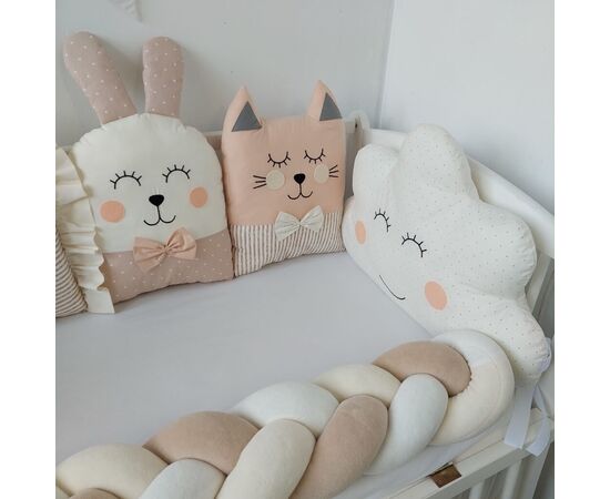 Beige Babybettumrandung: Kissen & Bettschlange, 360/420 cm, Foto 3
