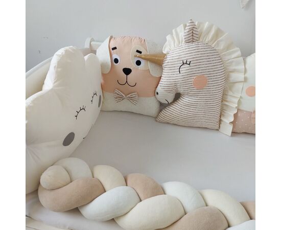 Beige Babybettumrandung: Kissen & Bettschlange, 360/420 cm, Foto 4