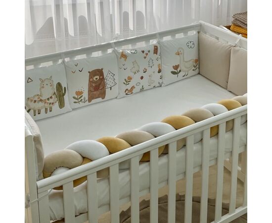 Gitterbettset 'Alpaka Beige' 14-teiliges 100% Baumwolle 60x120cm, Foto 10