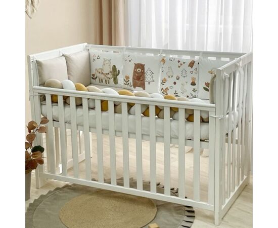 Gitterbettset 'Alpaka Beige' 14-teiliges 100% Baumwolle 60x120cm, Foto 3