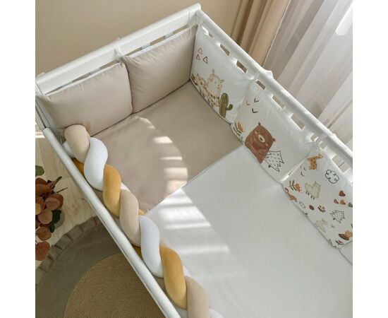 Gitterbettset 'Alpaka Beige' 14-teiliges 100% Baumwolle 60x120cm, Foto 4