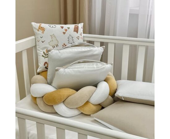 Gitterbettset 'Alpaka Beige' 14-teiliges 100% Baumwolle 60x120cm, Foto 8