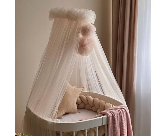 Betthimmel creme mit Pompons 9m, Foto 2