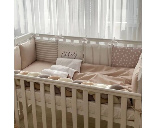 14-tlg Babybett Komplettset Bettwäscheset mit Umrandung 'Cutey' 100% Baumwolle, Foto 4