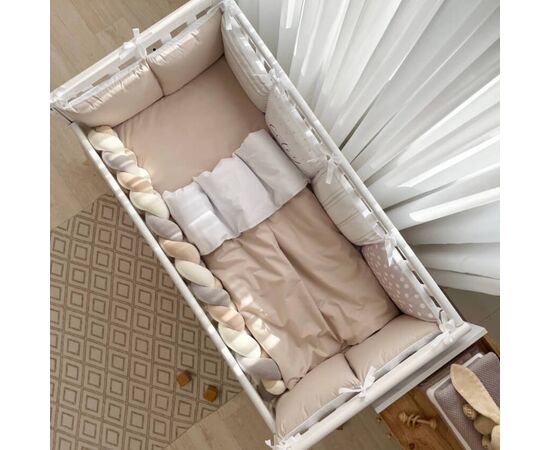 14-tlg Babybett Komplettset Bettwäscheset mit Umrandung 'Cutey' 100% Baumwolle, Foto 5