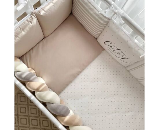 14-tlg Babybett Komplettset Bettwäscheset mit Umrandung 'Cutey' 100% Baumwolle, Foto 6