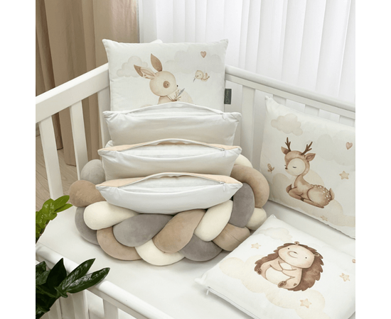 Babybettwäscheset mit Nestchen „Friends“ beige 14-tlg 100% Baumwolle, Komplettset, Foto 3