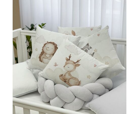 Babybettwäscheset mit Nestchen „Friends“ grau 14-tlg 100% Baumwolle, Foto 6