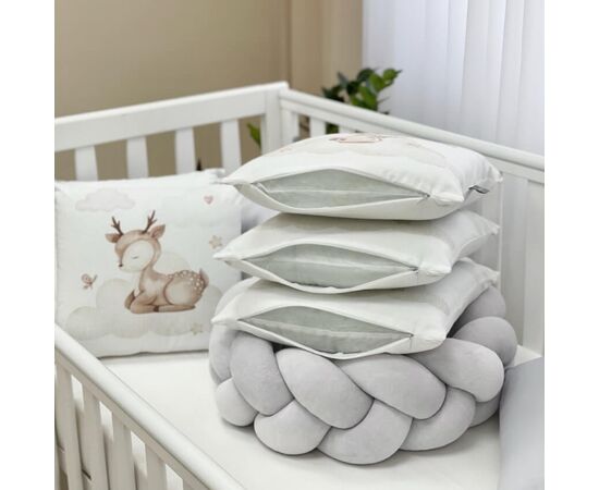 Babybettwäscheset mit Nestchen „Friends“ grau 14-tlg 100% Baumwolle, Foto 7