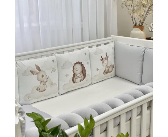 Babybettwäscheset mit Nestchen „Friends“ grau 14-tlg 100% Baumwolle, Foto 8