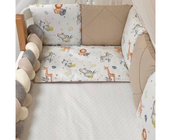 14-tlg Gitterbettset mit Umrandung 'Tiere' 100% Baumwolle, Babybett Komplettset, Foto 3