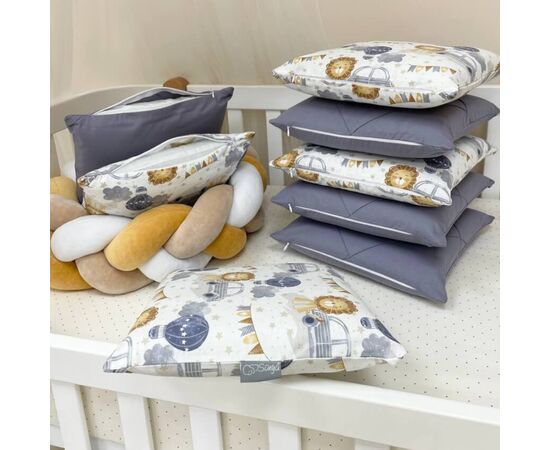 14-tlg Babybett Komplettset 60x120 „Löwe & Auto“ Bettwäsche-Set, Foto 2