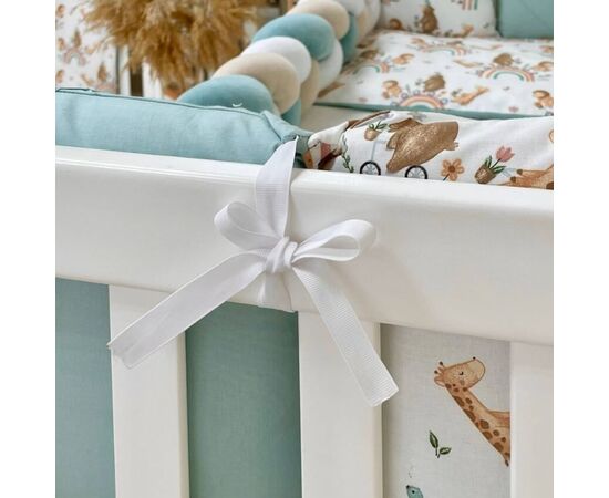 14-tlg Baby Bettwäsche Set mit Umrandung 'Velo' 100% Baumwolle, mintgrün