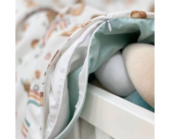 14-tlg Baby Bettwäsche Set mit Umrandung 'Velo' 100% Baumwolle, mintgrün, Foto 3