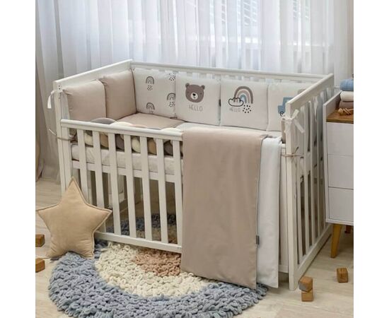Babybettwäscheset mit Umrandung „Hello“ 14-tlg 100% Baumwolle, Foto 2