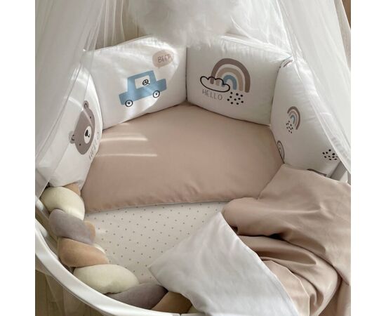 Babybettwäscheset mit Umrandung „Hello“ 14-tlg 100% Baumwolle, Foto 13