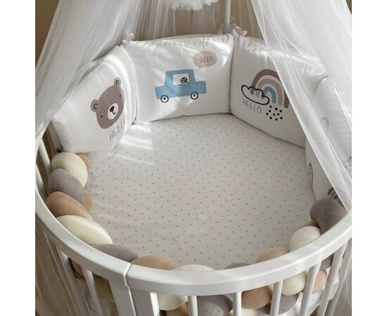 Babybettwäscheset mit Umrandung „Hello“ 14-tlg 100% Baumwolle, Foto 15