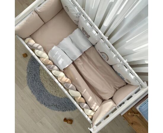 Babybettwäscheset mit Umrandung „Hello“ 14-tlg 100% Baumwolle, Foto 3